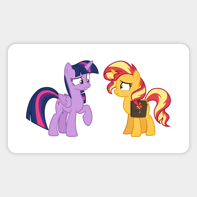 Pony Twilight and Sunset 1 Sticker by CloudyGlow